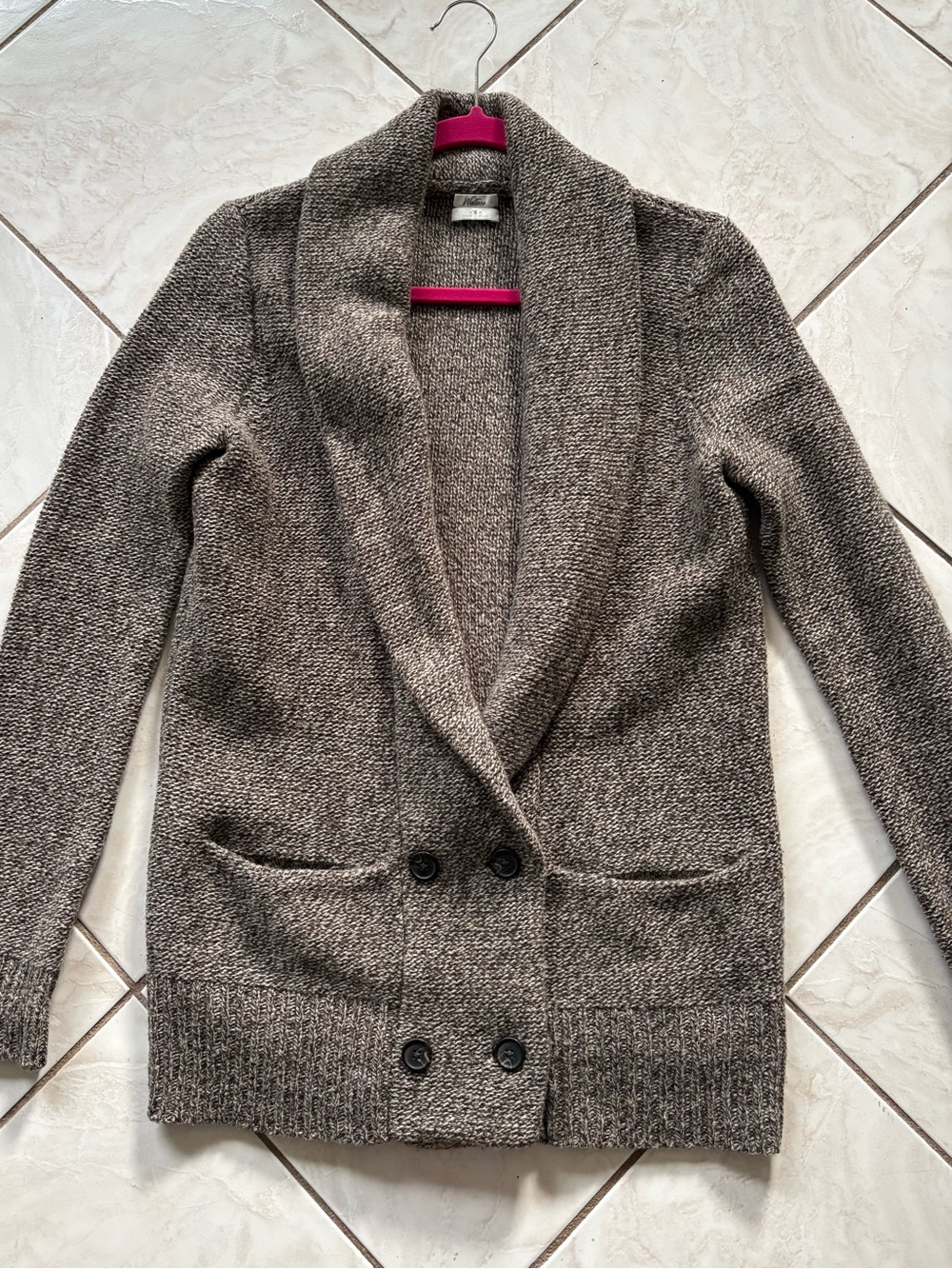 Madewell Wallace Shawl Collar Double-Breasted Knit Cardigan Jacket